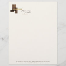 Modern Architect Hout Logo Ivoor