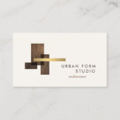 Modern Architect Hout Logo Ivoor Visitekaartje (Voorkant)