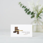 Modern Architect Hout Logo Visitekaartje (Staand voorkant)
