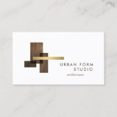 Modern Architect Hout Logo Visitekaartje (Voorkant)