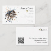 Modern architectenbureau met artistiek ontwerp visitekaartje (Voorkant / Achterkant)