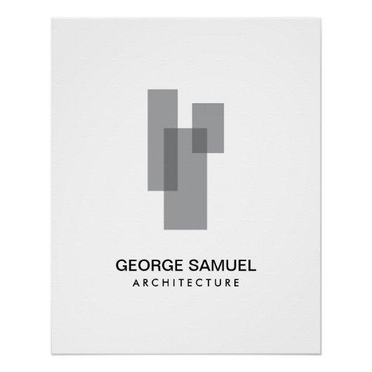 Modern Architectural Blocks Logo Download  Perfect Poster (Voorkant)