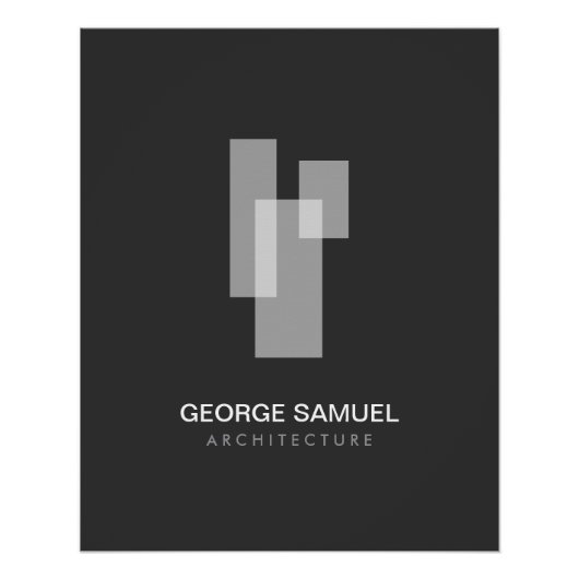 Modern Architectural Blocks Logo Download Perfect Poster (Voorkant)
