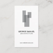Modern Architectural Blocks Logo Gray/White  Visitekaartje (Voorkant)