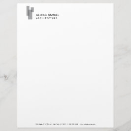 Modern Architectural Blocks Logo Grijs/Wit Briefhoofd
