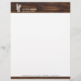 Modern Architectural Blocks Logo II op donker hout Briefhoofd