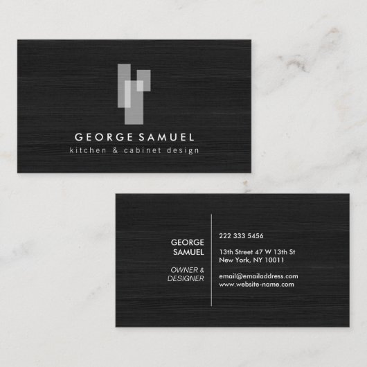 Modern Architectural Blocks Logo II White/Gray  Visitekaartje (Voorkant / Achterkant)