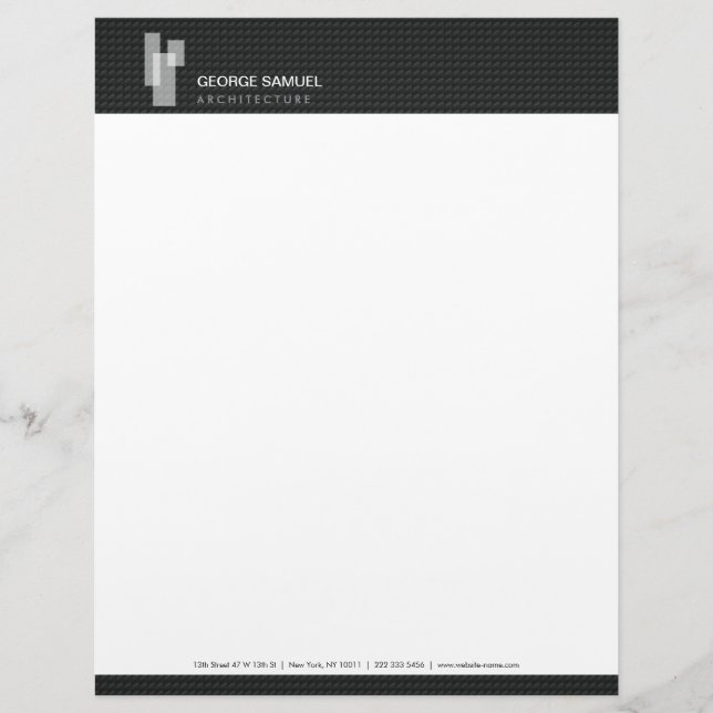 Modern Architectural Blocks Logo White/Gray  Briefhoofd (Voorkant)