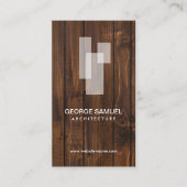 Modern Architectural Blocks Logo White/Rustic Wood Visitekaartje (Voorkant)