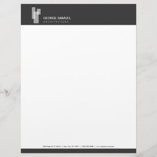 Modern Architectural Blocks Logo Wit/Grijs  Briefhoofd
