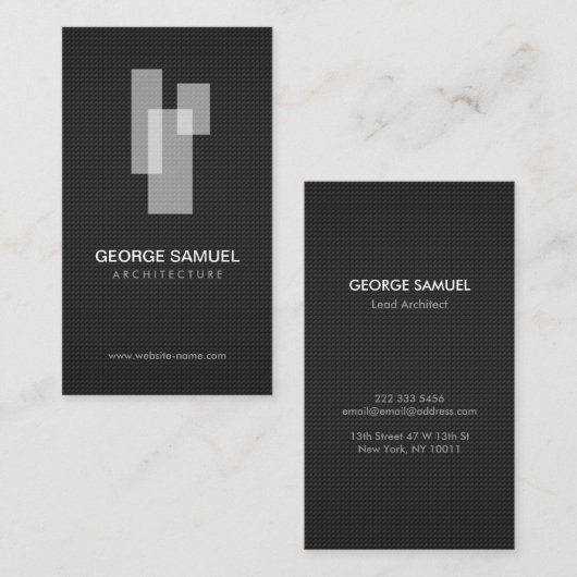 Modern Architectural Blocks Logo Wit/Grijs  Visitekaartje (Voorkant / Achterkant)