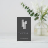 Modern Architectural Blocks Logo Wit/Grijs Visitekaartje (Staand voorkant)