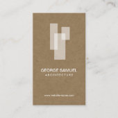 Modern Architectural Blocks Logo Wit/Kraft Visitekaartje (Voorkant)