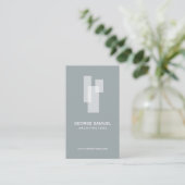 Modern Architectural Blocks Logo Wit/Leisteen Visitekaartje (Staand voorkant)