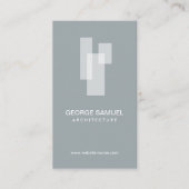 Modern Architectural Blocks Logo Wit/Leisteen Visitekaartje (Voorkant)