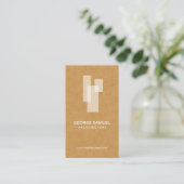 Modern Architectural Blocks Logo Wit/Tan Visitekaartje (Staand voorkant)
