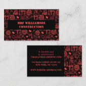 Modern Architectural Blueprint Engineer Pattern Visitekaartje (Voorkant / Achterkant)