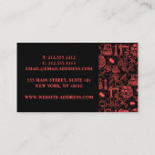 Modern Architectural Blueprint Engineer Pattern Visitekaartje (Achterkant)