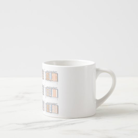 Modern Architectural Facade Design Mug Espresso Kop (Rechts)