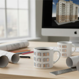 Modern Architectural Facade Design Mug Espresso Kop