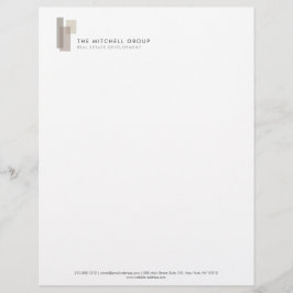 Modern Architecturale Blokken Logo Minimalistisch Briefhoofd