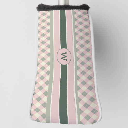 Modern Argyle patroon monogram Golfheadcover (Draai 90)