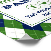 Modern argyle Pattern Golf Any Age Birthday Sign Poster (Hoek)