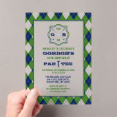 Modern Argyle Pattern Golf Elke dag Acryl Uitnodigingen (Insitu (Draagbaar))