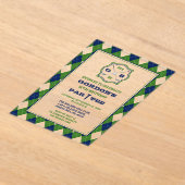 Modern Argyle Pattern Golf Elke dag Acryl Uitnodigingen (Laagn)