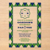 Modern Argyle Pattern Golf Elke dag Acryl Uitnodigingen (Voorkant)