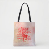 Modern Aries Zodiac Horoscope Personaliseert zich Tote Bag (Voorkant)