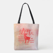 Modern Aries Zodiac Horoscope Personaliseert zich Tote Bag (Achterkant)