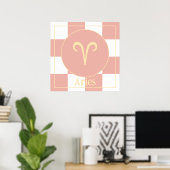 Modern Aries Zodiac Poster (Thuiskantoor)