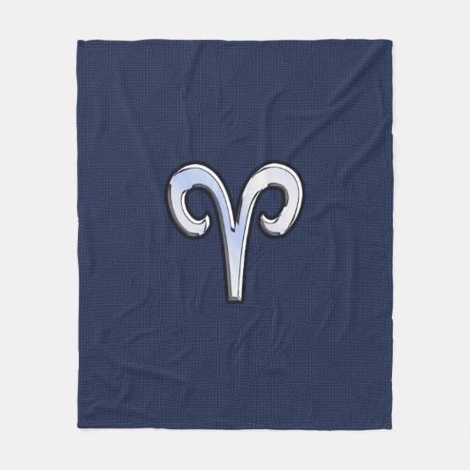 Modern Aries Zodiac Sign Blue Carbon Decor Fleece Deken (Voorkant)