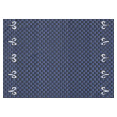 Modern Aries Zodiac Sign Blue Carbon Decor Tafelkleed (Voorkant (Horizontaal))