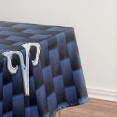 Modern Aries Zodiac Sign Blue Carbon Decor Tafelkleed (Voorbeeld)