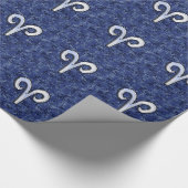 Modern Aries Zodiac Symbol Navy Blue Digital Camo Cadeaupapier (Hoek)
