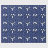 Modern Aries Zodiac Symbol Navy Blue Digital Camo Cadeaupapier (Vlak)