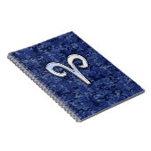 Modern Aries Zodiac Symbol Navy Blue Digital Camo Notitieboek (Rechterzijde)