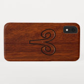 Modern Aries Zodiac Symbool in Mahogany als gedruk Case-Mate iPhone Case (Achterkant (horizontaal))