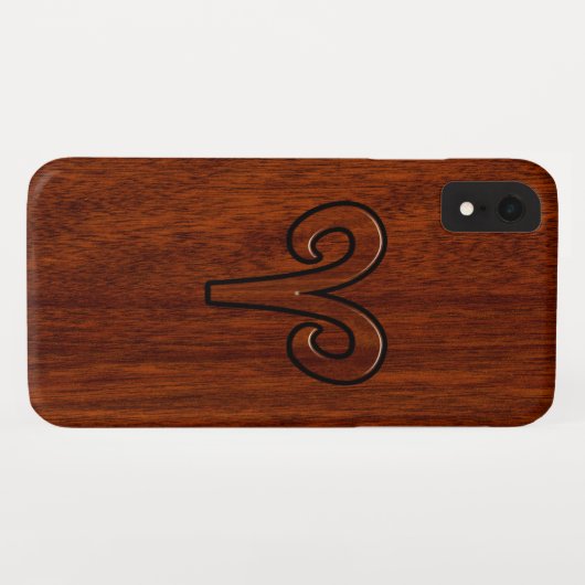 Modern Aries Zodiac Symbool in Mahogany als gedruk Case-Mate iPhone Case (Achterkant (horizontaal))