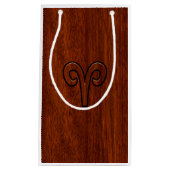Modern Aries Zodiac Symbool in Mahogany als gedruk Klein Cadeauzakje (Voorkant)