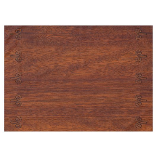 Modern Aries Zodiac Symbool in Mahogany als gedruk Tafelkleed (Voorkant (Horizontaal))