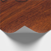 Modern Aries Zodiac Symbool op Mahogany als gedruk Cadeaupapier (Hoek)