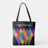 Modern Arlequin patroon Sparkly Mardi Gras Custom Tote Bag (Achterkant)