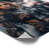 Modern Armor Woman in Fantasy City Poster (Hoek)