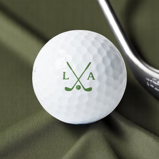 Modern Army-Green Golfer Initialen Clubs & Ball Golfballen