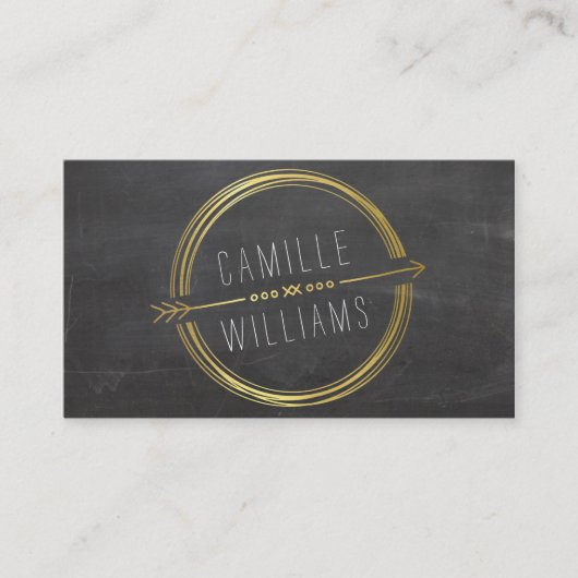 MODERN ARROW LOGO gold folie rustieke hand geteken Visitekaartje (Voorkant)