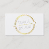 MODERN ARROW LOGO gold folie rustieke hand geteken Visitekaartje (Voorkant)