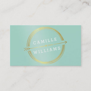 MODERN ARROW LOGO gold folie rustieke handgetekend Visitekaartje